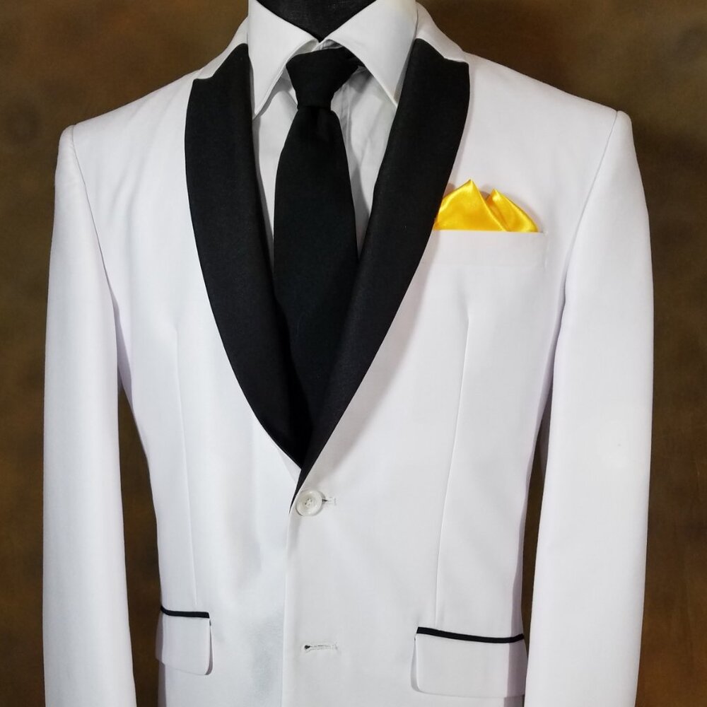 New - Men's 2 PT. Yellow Gold Satin Pre-Folded Pocket Square Insert